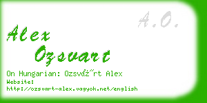 alex ozsvart business card